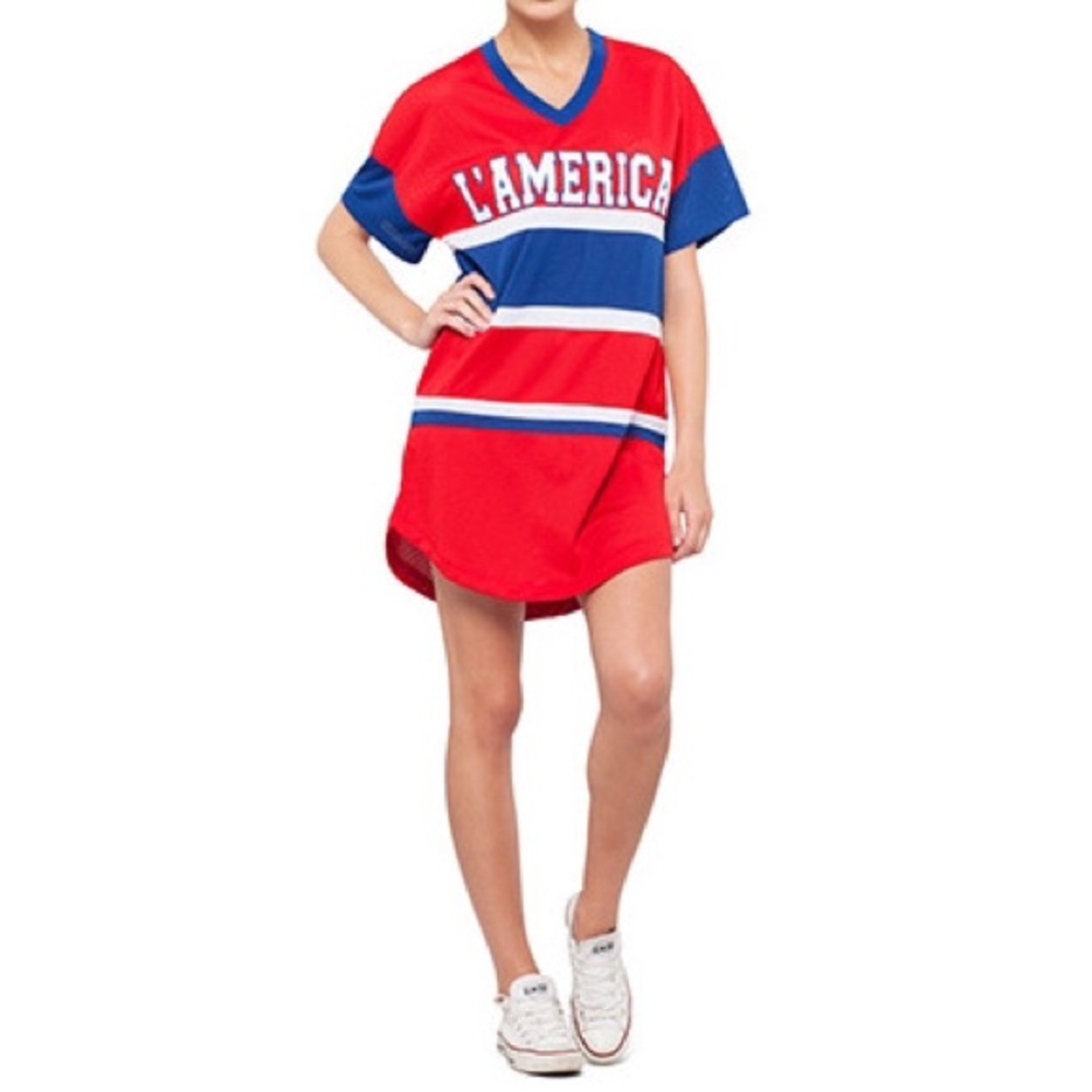 L'America Oversized Athletic Tee Dress